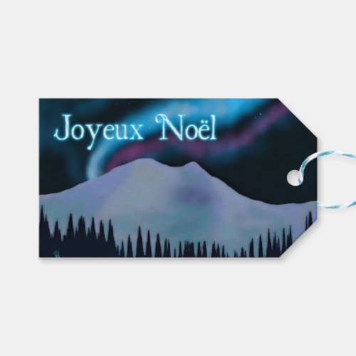 Joyeux Noёl _ Blue Aurora Gift Tags