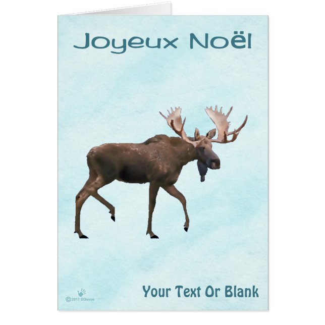 Joyeux Noёl - Bull Moose On Snow Cards (Front)