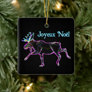 Joyeux Noёl - Electric Moose Ceramic Ornament