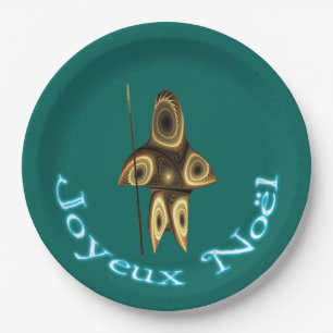 Joyeux Noёl - Fractal Inuit Hunter Paper Plates