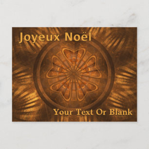 Joyeux Noёl - Fractal Wood Carving Postcard