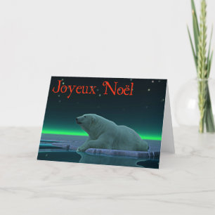 Joyeux Noёl - Ice Edge Polar Bear Holiday Card