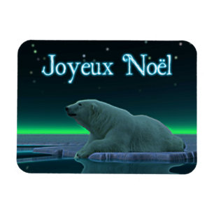 Joyeux Noёl - Ice Edge Polar Bear Magnet