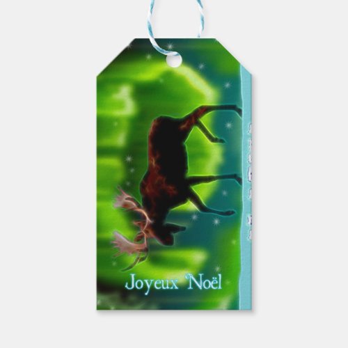 Joyeux Noёl _ Northern Lights Moose Gift Tags