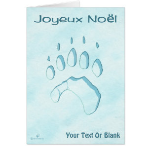 Joyeux Noёl - Polar Bear Paw Print Cards