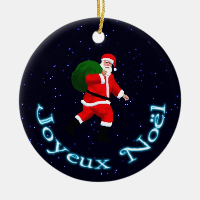 Joyeux Noёl - Santa Claus Ceramic Ornament (Front)