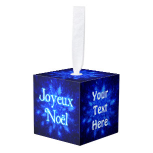 Joyeux Noёl - Snowburst Cube Ornament