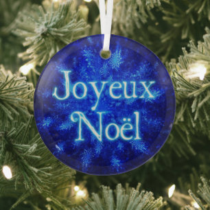 Joyeux Noёl - Snowburst Glass Ornament
