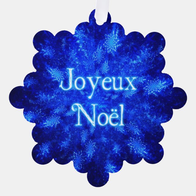 Joyeux Noёl - Snowburst Ornament Card (Front)