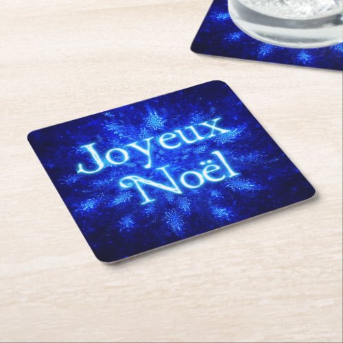 Joyeux Noёl _ Snowburst Square Paper Coaster