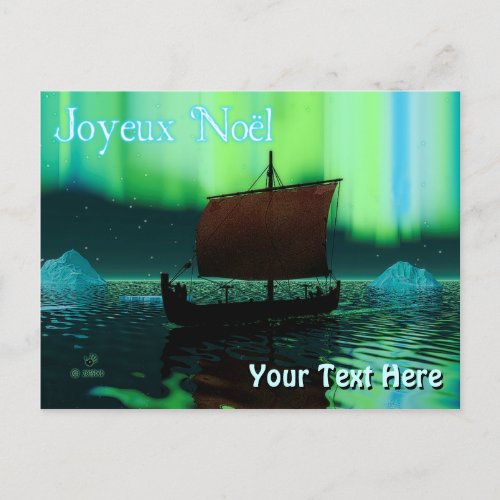 Joyeux Noёl _ Viking Ship Postcard
