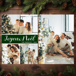 Joyeux Noel 4 Photo Flat Holiday Card