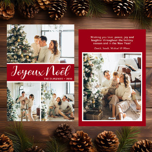 Joyeux Noel 4 Photo Flat Holiday Card