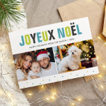 "Joyeux Noel" Bold and Colorful Christmas Holiday Card<br><div class="desc">Spread the holiday cheer with these bright and colorful Christmas cards.</div>