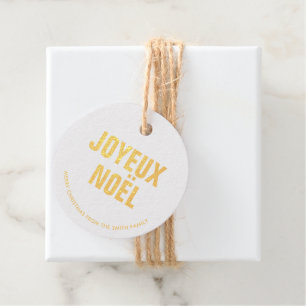 "Joyeux Noel" Bold Letters Foil Favor Tags