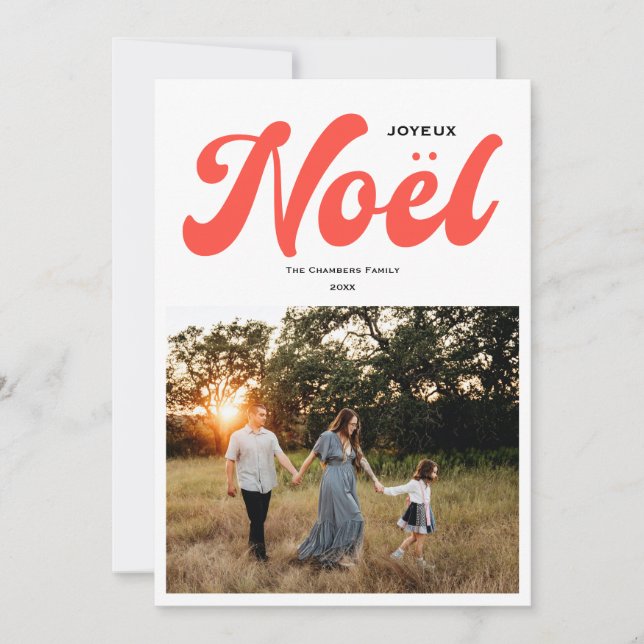 Joyeux Noel Bright photo design Holiday Card (Front)