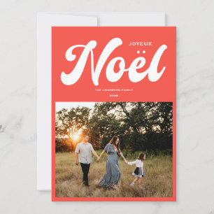 Joyeux Noel Bright photo design red Holiday Card