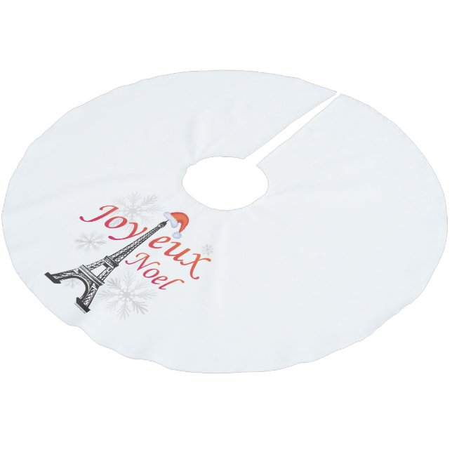 Joyeux Noel Brushed Polyester Tree Skirt (Angled)
