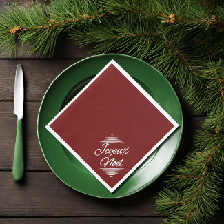 Joyeux Noel - burgundy  white