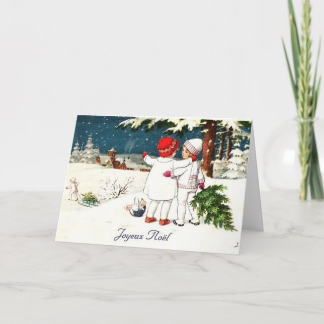 Joyeux Noel Children Xmas Card (Front)