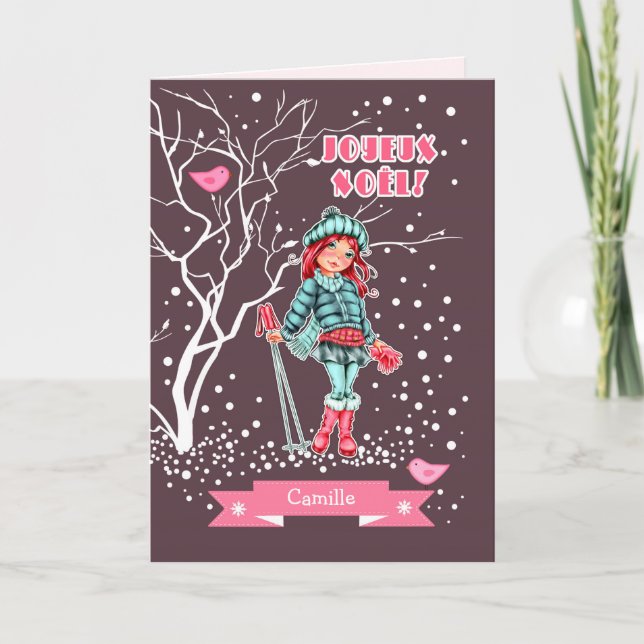 Joyeux Noël. Christmas Card in French (Front)