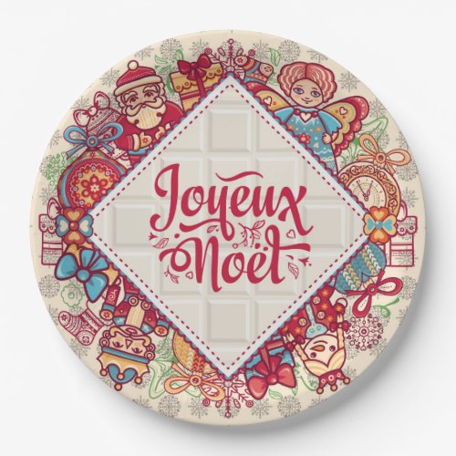 Joyeux Noel Christmas figurines folklore French Paper Plates