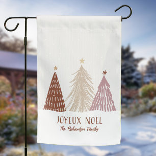 Joyeux Noel Christmas Holiday Custom Family Name Garden Flag