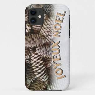 Joyeux Noel Christmas Holiday Pine Cone iPhone 11 Case