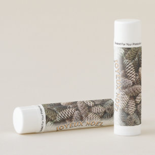 Joyeux Noel Christmas Holiday Pine Cone Lip Balm