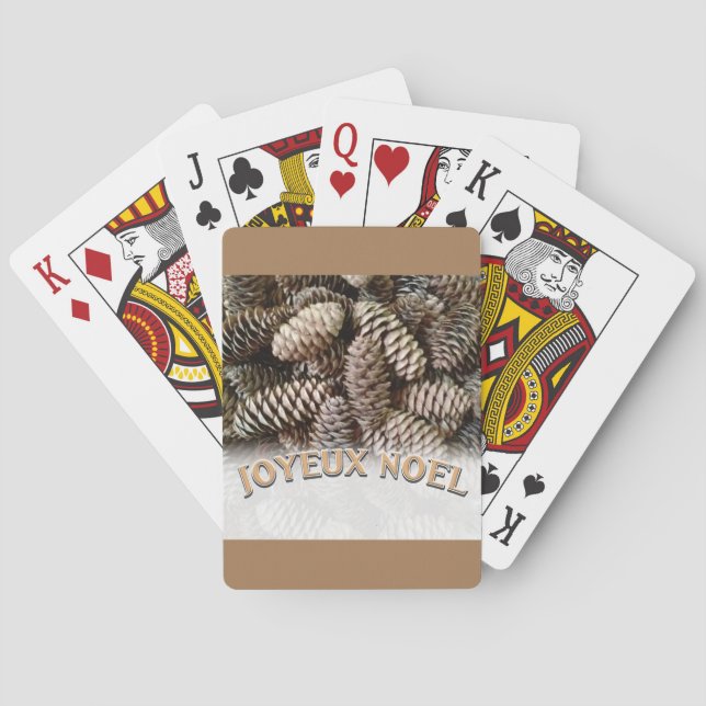 Joyeux Noel Christmas Holiday Pine Cone Poker Cards (Back)