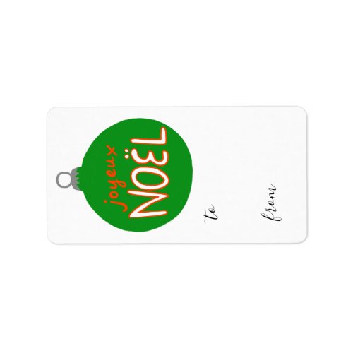 Joyeux Nol Christmas Ornaments Xmas Holiday Gift Label