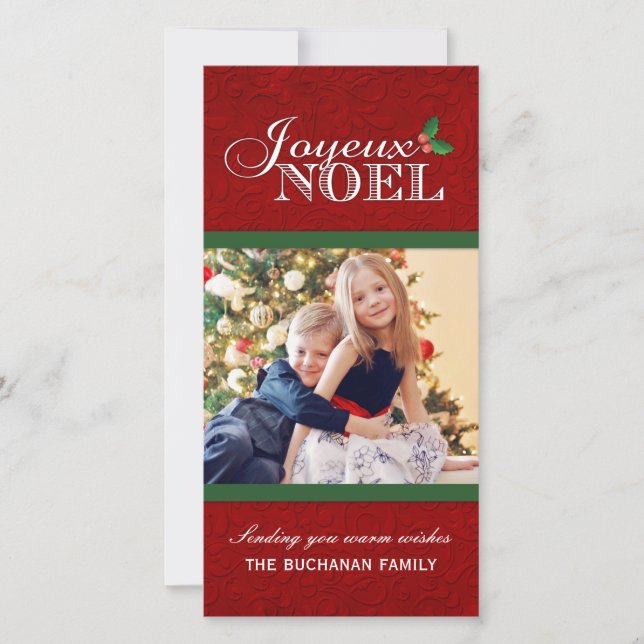 Joyeux Noel Christmas Photo Cards (Front)