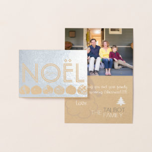 Joyeux Noel Christmas Tree Santa Photo Foil card