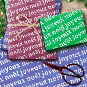 Joyeux Noël Christmas Wrapping Paper Sheets
