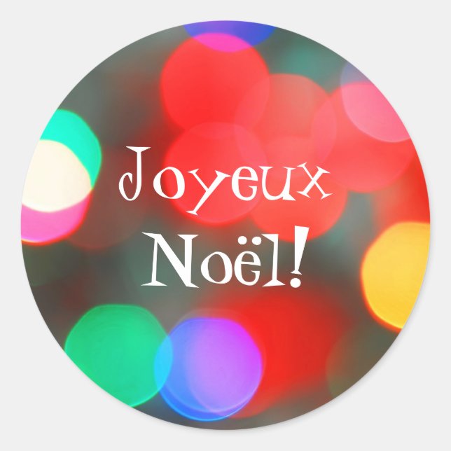 Joyeux Noël Dancing Lights Sticker (Front)