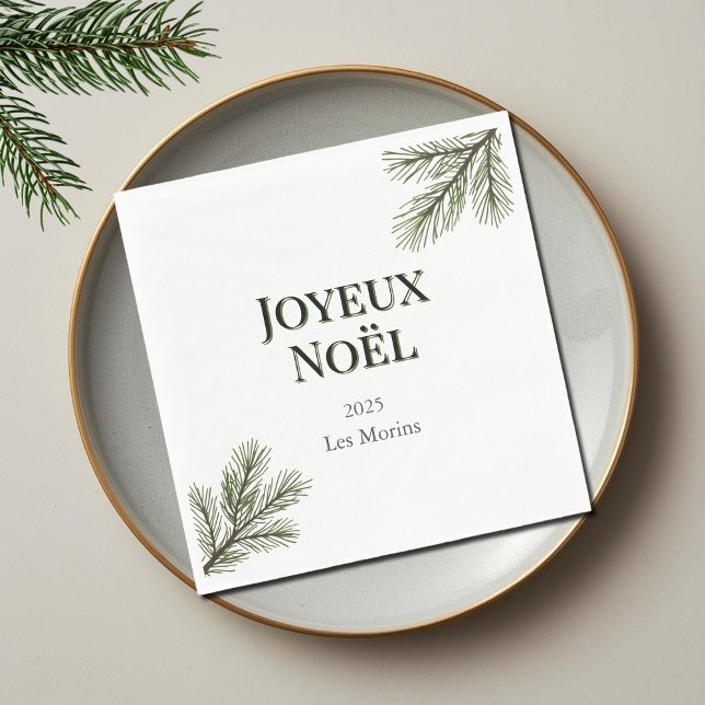 Joyeux Noel - delicate pine branches  Napkins (Creator Uploaded)