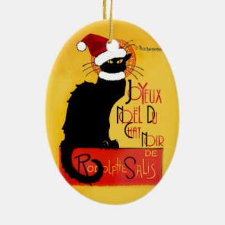 Joyeux Noël Du Chat Noir Ceramic Ornament