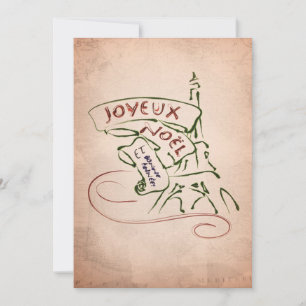 Joyeux Noël Eiffel Tower Christmas Card
