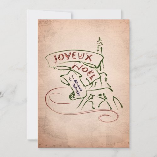 Joyeux Nol Eiffel Tower Christmas Card