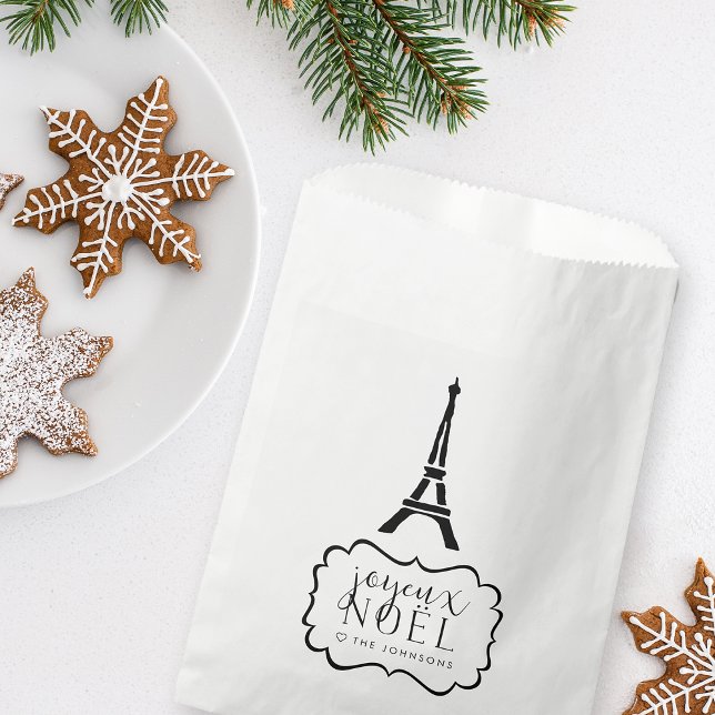 Joyeux Noel | Eiffel Tower Holiday Favor Bag (Creator Uploaded)