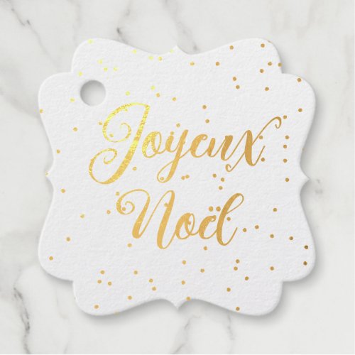 Joyeux Nol elegant French Christmas gold Foil Favor Tags