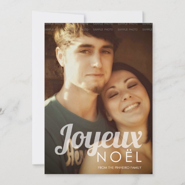 Joyeux Noel Family Christmas Picture Holiday Photo (Front)