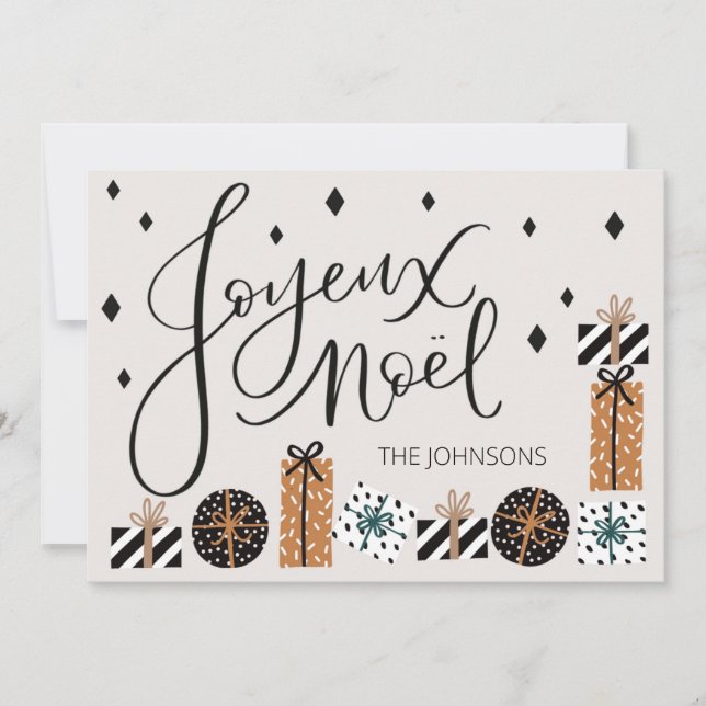 Joyeux Noel Flat Greeting Card Christmas Holiday (Front)