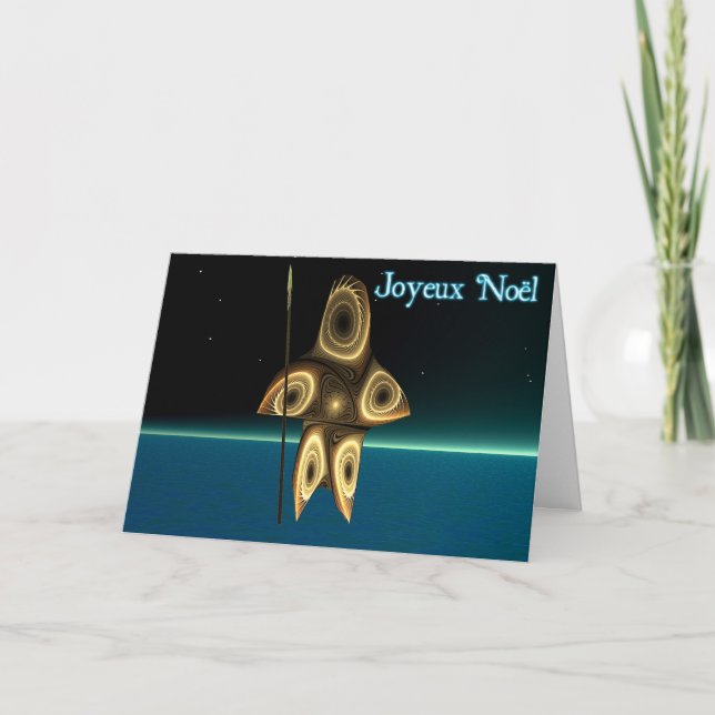 Joyeux Noel - Fractal Inuit Hunter Holiday Card (Front)