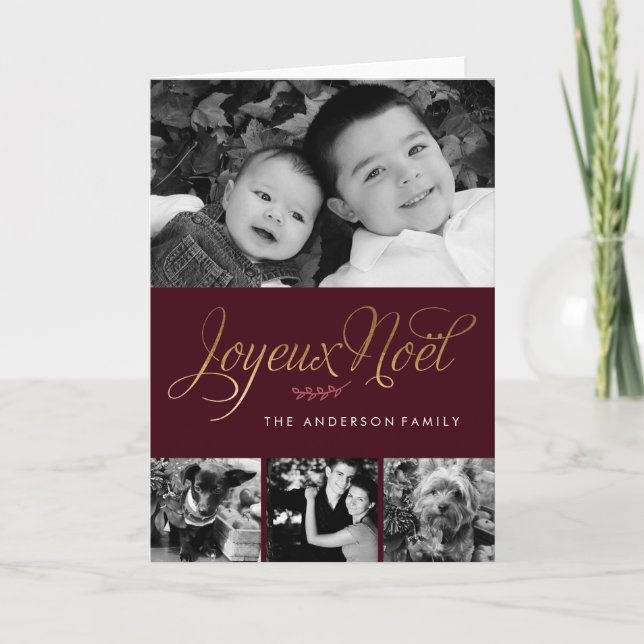 Joyeux Noel French Christmas Holiday Card (Front)