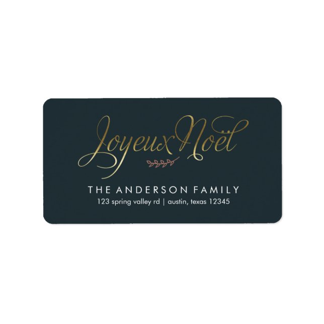 Joyeux Noel French Christmas Label (Front)