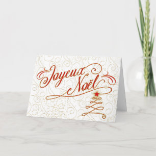 Joyeux Noel French Christmas Tree Holiday Card