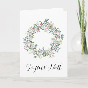 Joyeux Noël, French Christmas Wreath Holiday Card