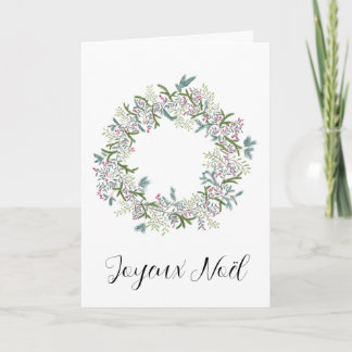Joyeux Noël, French Christmas Wreath Holiday Card