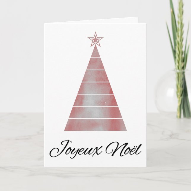 Joyeux Noël, French Holiday, Merry Christmas Tree Card (Front)
